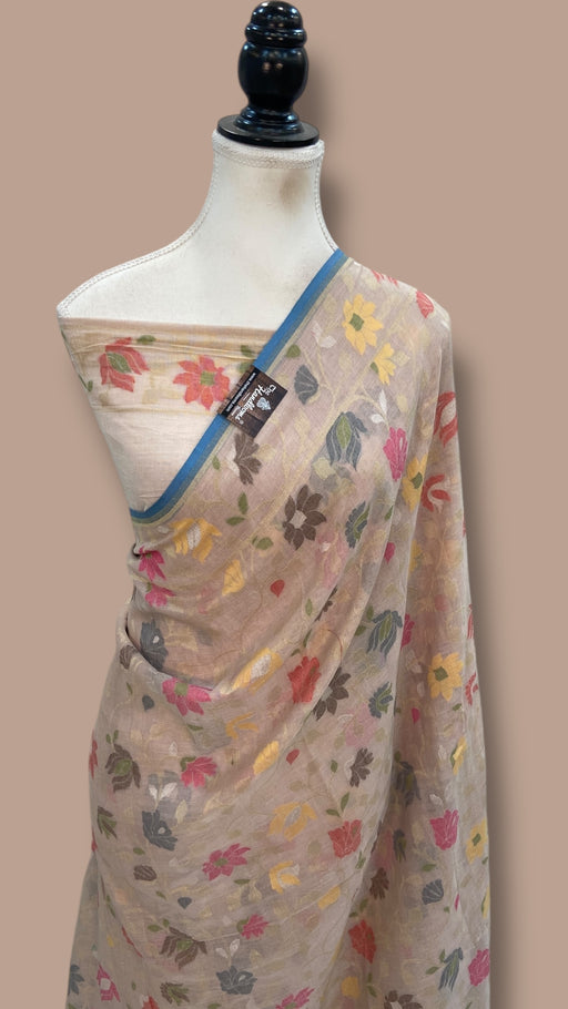 Pure Cotton Jamdani Handloom Banarasi Saree - The Handlooms