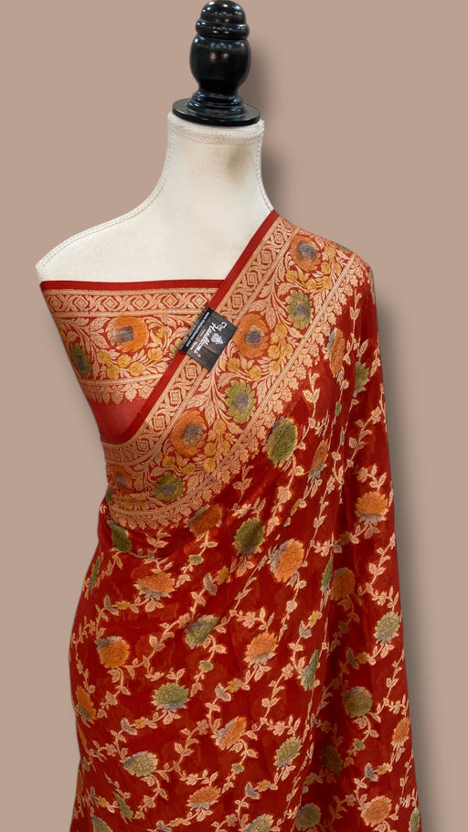 Pure Chiffon Khaddi Banarasi Saree - The Handlooms