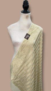 Pure Khaddi Georgette Dupatta - water zari - The Handlooms