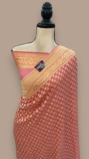 Pure Khaddi Georgette Banarasi Saree -  Gold zari - The Handlooms