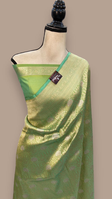 Pure Katan Silk Banarasi Handloom Saree - Tanchui Brocade With Sona Roopa