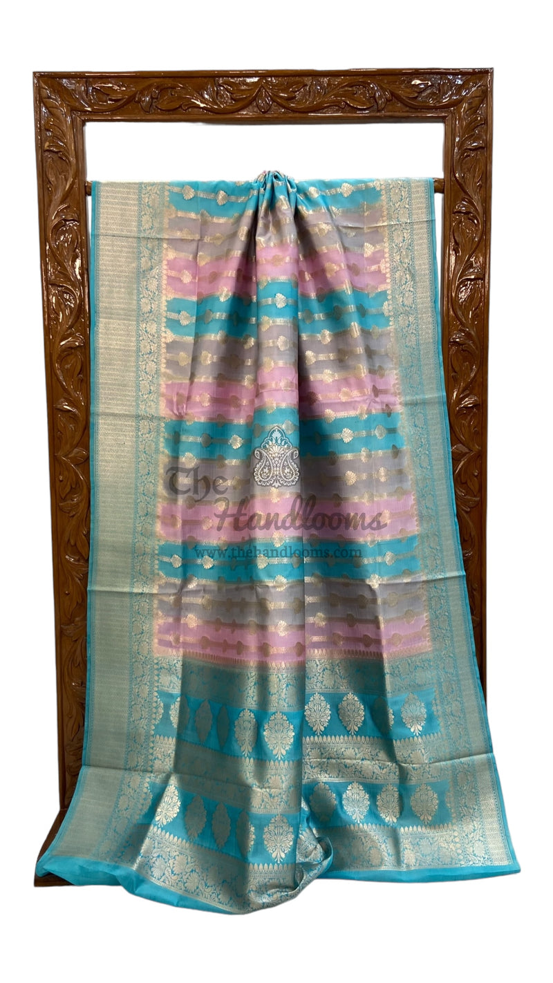 Pure Dupion Silk Banarasi Saree - Gold Zari - The Handlooms