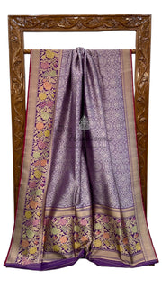 Pure Katan Silk Banarasi Handloom Saree - Tanchui Brocade With Meenakari - The Handlooms