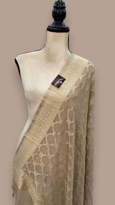 Pure Khaddi Georgette Dupatta - water zari