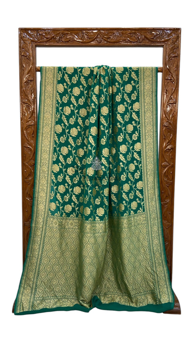 Pure Khaddi Georgette Banarasi Saree -  Gold zari