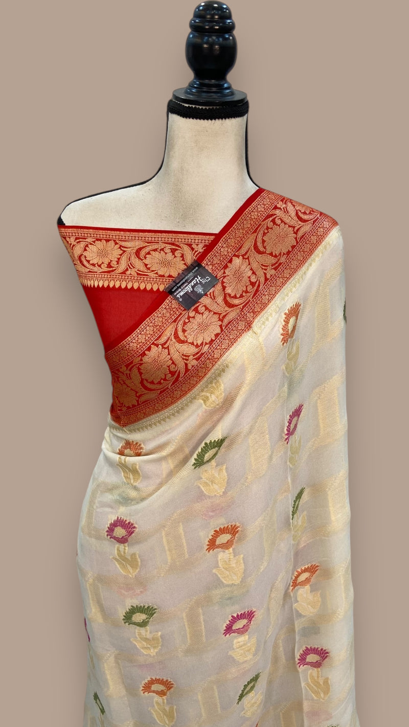 Pure Crepe Georgette Banarasi Saree - The Handlooms