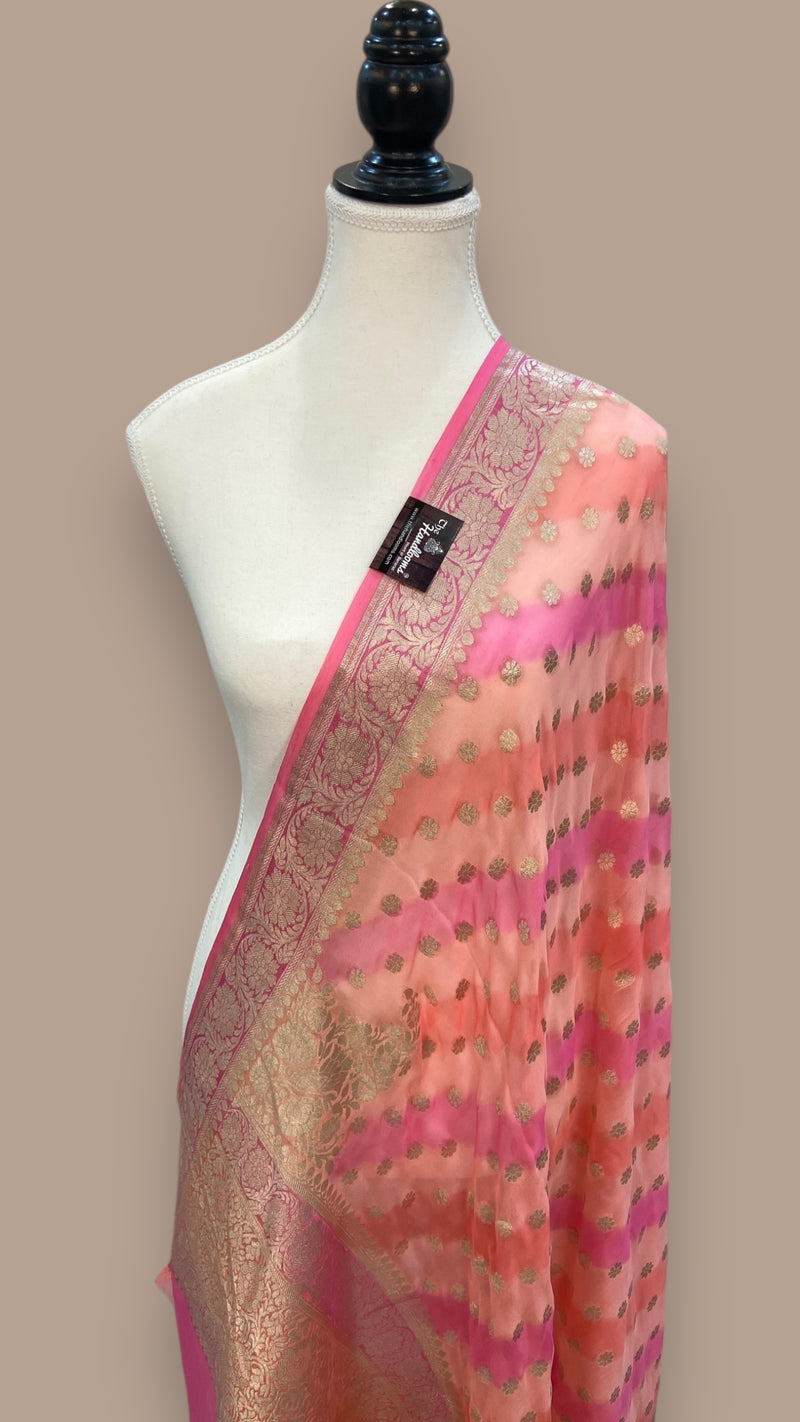 Khaddi Georgette Handloom Banarasi Dupatta - The Handlooms