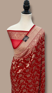 Khaddi Georgette Handloom Banarasi Saree - The Handlooms