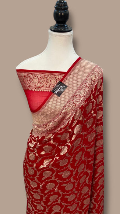 Khaddi Georgette Handloom Banarasi Saree