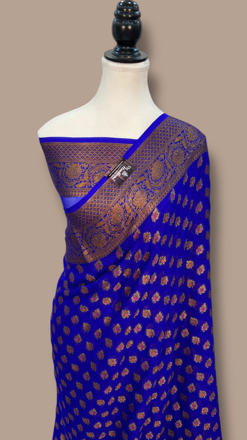 Pure Chiffon Khaddi Banarasi Saree - The Handlooms