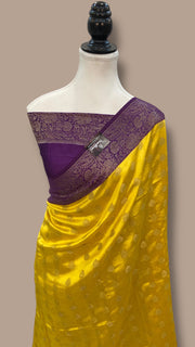 Pure Raw Chiniya Silk Handloom Banarasi Saree - The Handlooms