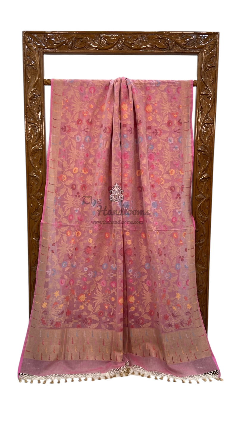 Pure Cotton Jamdani Handloom Banarasi Saree - The Handlooms