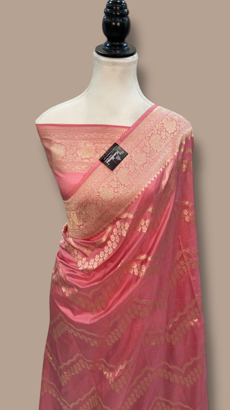Pure Katan Silk Banarasi Handloom Saree - All over Jaal work - The Handlooms