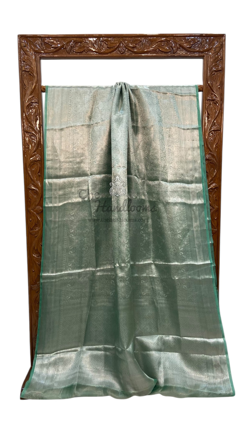 Pure Kora Tissue Tanchui Handloom Banarasi Saree - The Handlooms