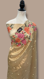 Pure Tissue Handloom Banarasi Saree With Chikankari - The Handlooms