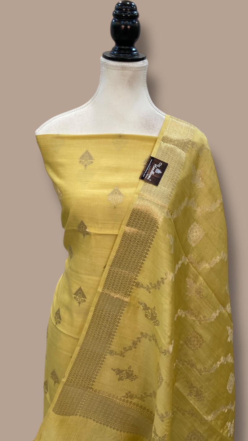 Pure Chiniya Silk Dress Material - The Handlooms