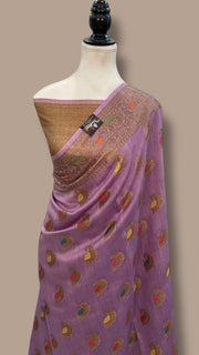 Moonga Georgette Handloom Banarasi Saree - The Handlooms