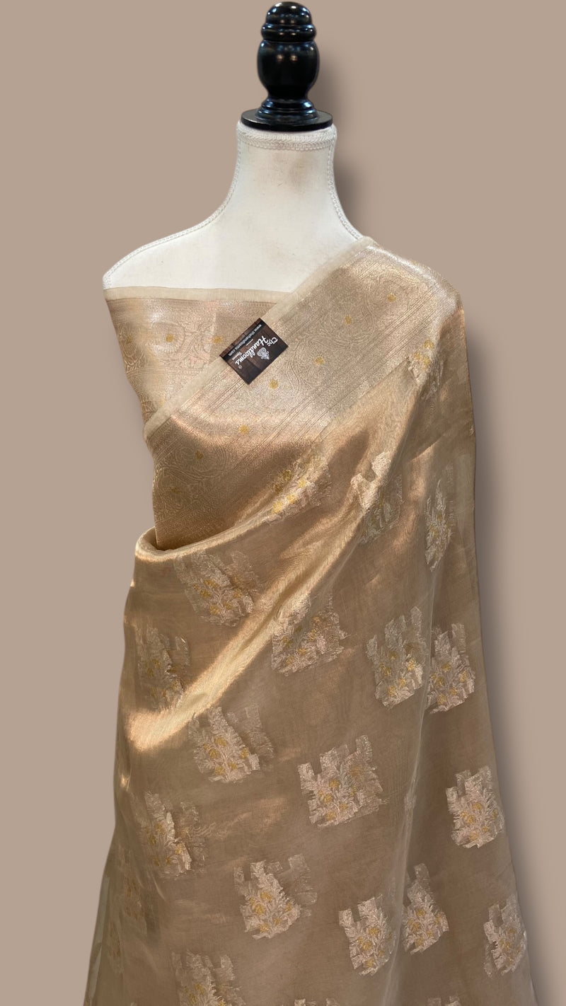 Pure Kora Tissue Handloom Banarasi Saree - The Handlooms