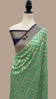 Moonga Georgette Handloom Banarasi Saree - The Handlooms