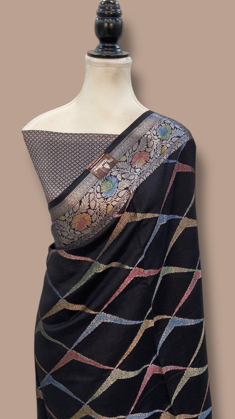 Pure Chiniya Silk Handloom Banarasi Saree - The Handlooms