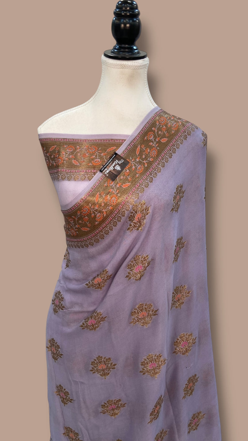 Pure Chiffon Khaddi Banarasi Saree - The Handlooms