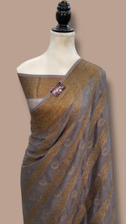 Pure Chiffon Khaddi Banarasi Saree - The Handlooms