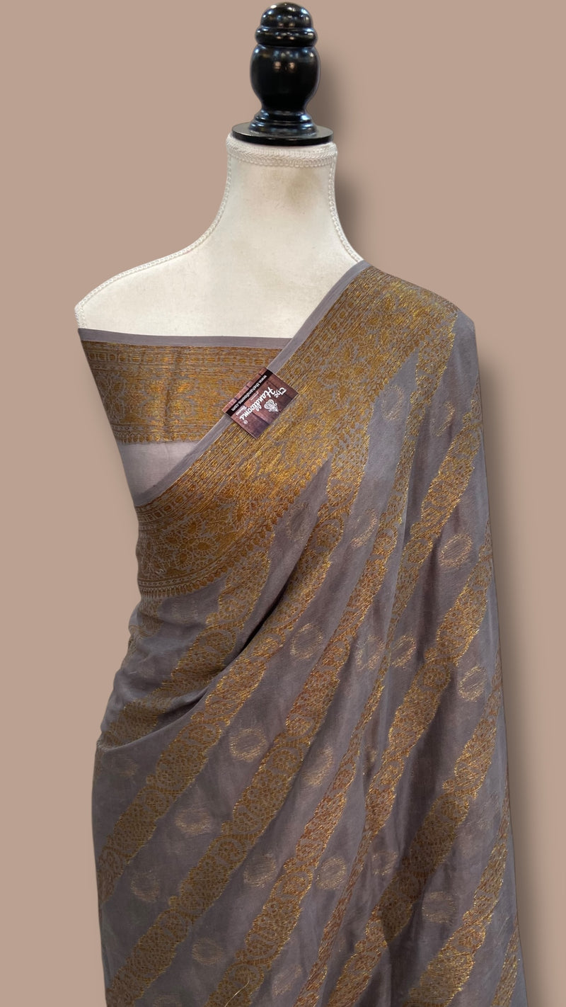 Pure Chiffon Khaddi Banarasi Saree - The Handlooms