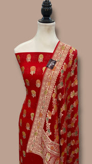 Khaddi Georgette Banarasi Dress material Water Zari - The Handlooms