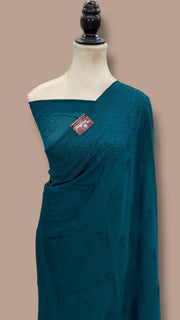 Pure Georgette Chikankari Handloom Banarasi Saree - The Handlooms