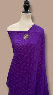 Pure Georgette Banarasi Chikankari Dress material - The Handlooms