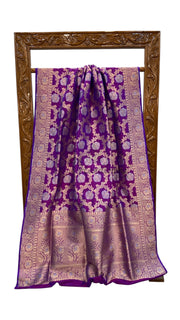 Pure Katan Silk Banarasi Handloom Saree - All Over Sona Roopa Jaal Work - The Handlooms