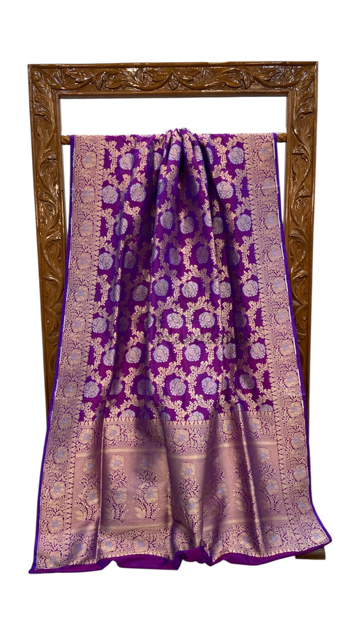Pure Katan Silk Banarasi Handloom Saree - All Over Sona Roopa Jaal Work - The Handlooms