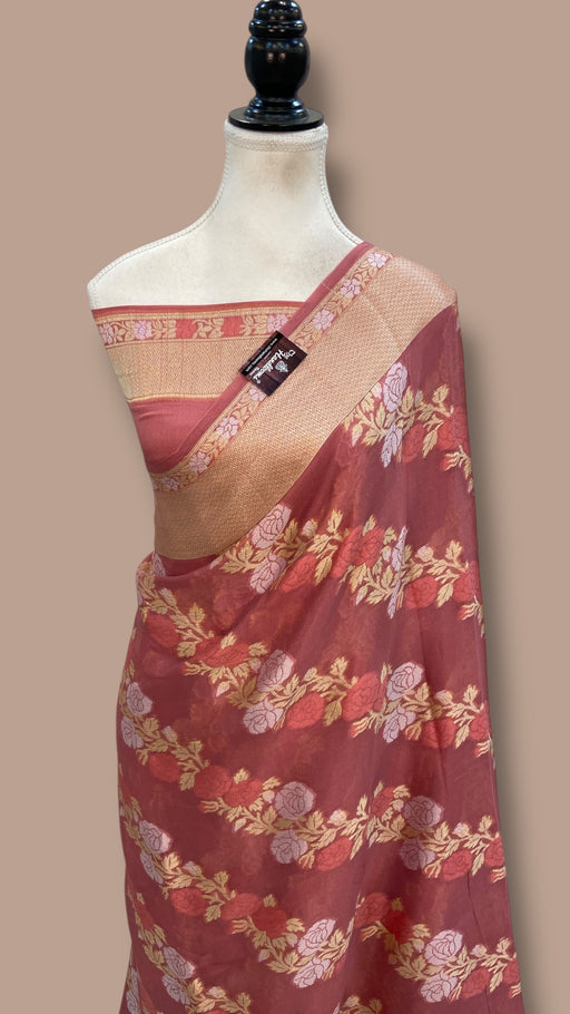 Pure Chiffon Khaddi Banarasi Saree - The Handlooms