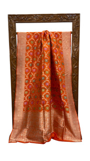 Pure Katan Silk Banarasi Handloom Saree - All over Jaal work With Meenakari - The Handlooms
