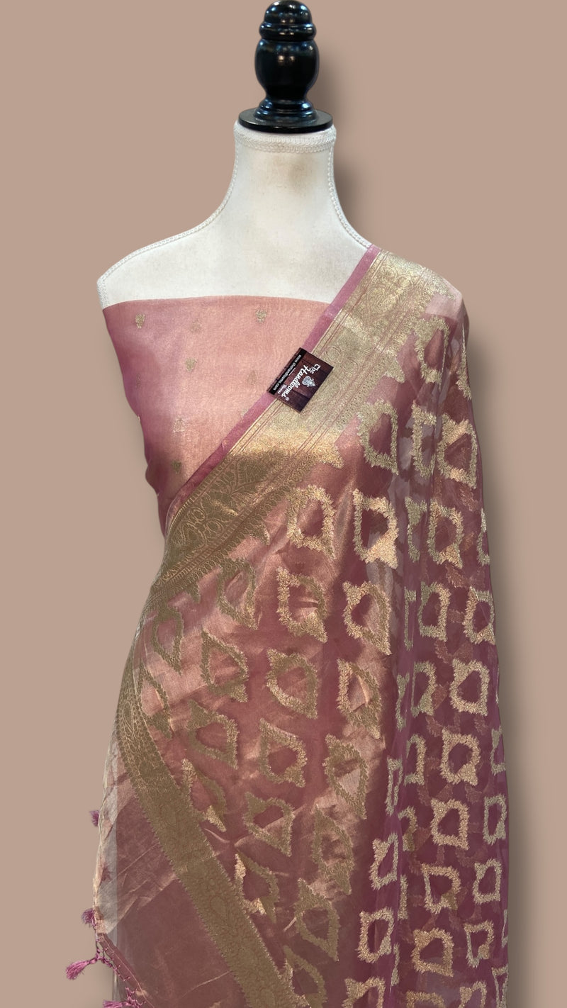 Pure Kora Tissue Handloom Banarasi Dress material - The Handlooms