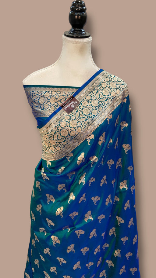 Pure Katan Silk Banarasi Handloom Saree - All over Jaal work - The Handlooms
