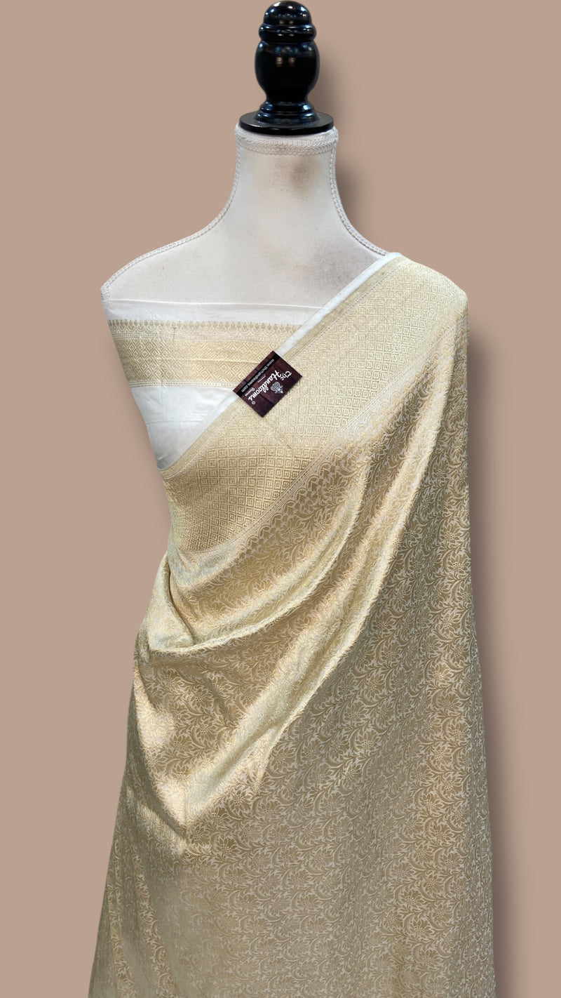 Pure Katan Silk Banarasi Handloom Saree - Tanchui Brocade - The Handlooms