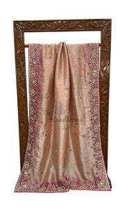 Banarasi Brocade Silk Saree with Exquisite Handwork - The Handlooms