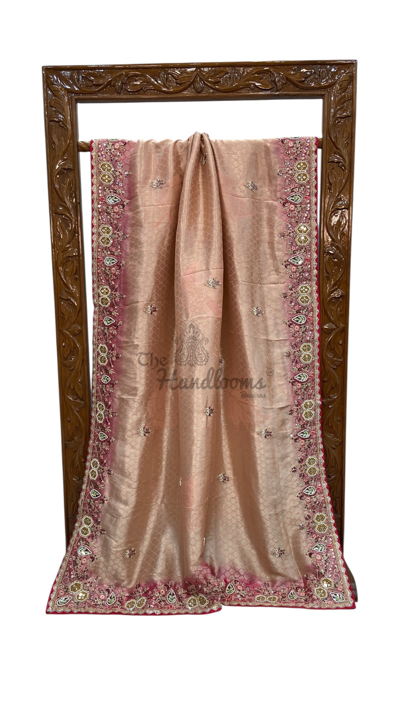 Banarasi Brocade Silk Saree with Exquisite Handwork - The Handlooms