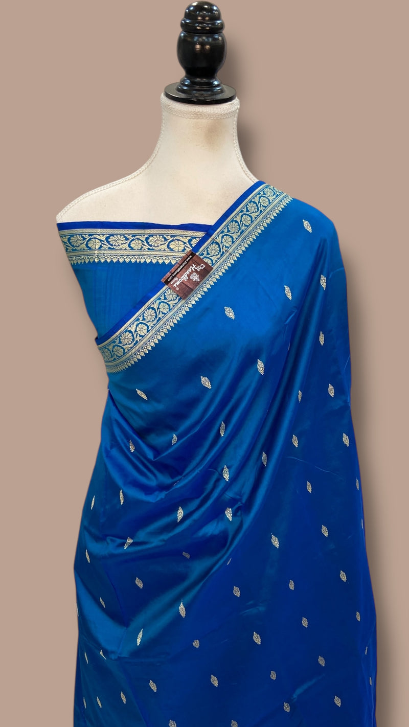 Pure Katan Silk Reshmi Zari Banarasi Handloom Saree - The Handlooms