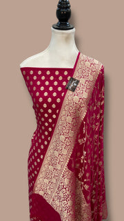 Khaddi Georgette Banarasi Dress material Water Zari - The Handlooms