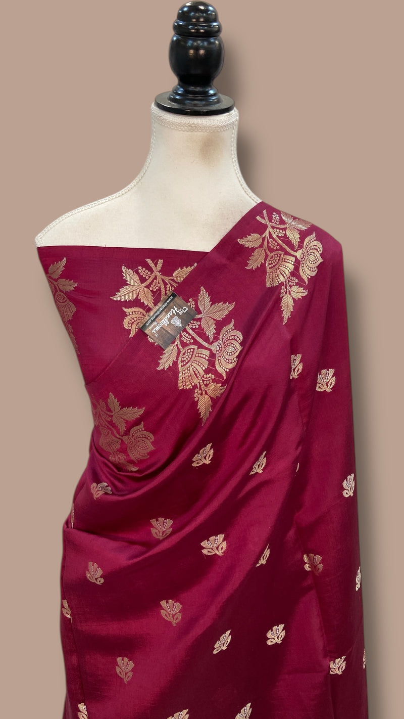 Pure Mango Silk Banarasi Handlokom Saree