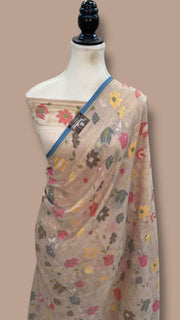 Pure Cotton Jamdani Handloom Banarasi Saree - The Handlooms