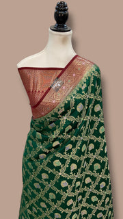 Pure Chiniya Silk Handloom Banarasi Saree - The Handlooms