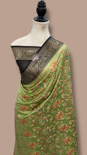 Pure Chiniya Silk Handloom Banarasi Saree - The Handlooms