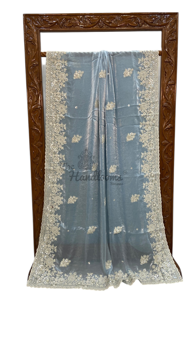 Tissue Silk Banarasi Saree With Handwork