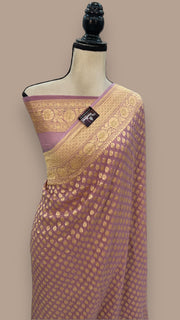 Pure Khaddi Georgette Banarasi Saree -  Gold zari - The Handlooms
