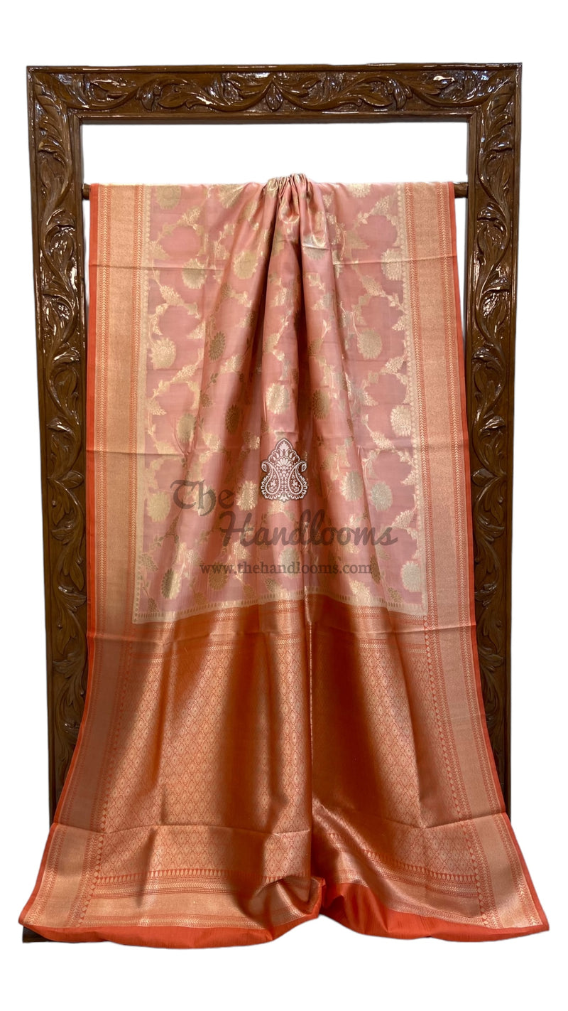 Pure Dupion Silk Banarasi Saree - Gold Zari - The Handlooms