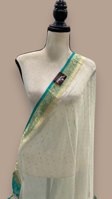 Pure Georgette Dupatta - gold zari