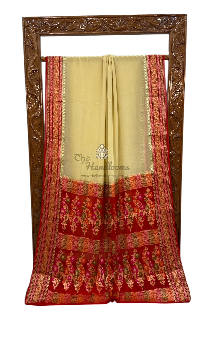 Pure Chiffon Khaddi Banarasi Saree - The Handlooms